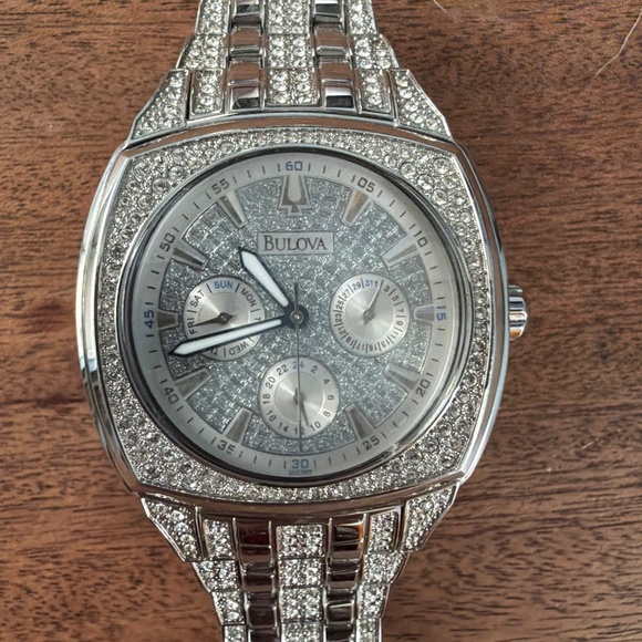 Men’s Bulova Watch with embellished crystals - Picture 3 of 3